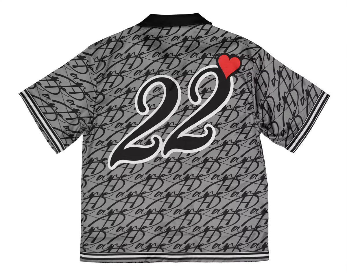 Monogram Satin Shirt (Grey)